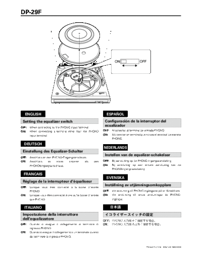 DENON DP-29FE2JP SHEET  DENON LP Turntable LP Turntable Denon - DP-29F DP-29FE2JP SHEET.PDF