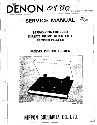 DENON ����� DP-30L  DENON LP Turntable LP Turntable Denon - DP-30L ����� DP-30L.PDF