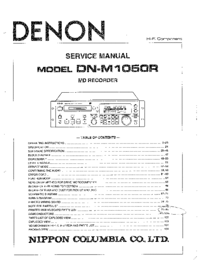 DENON  DN-M1050R  DENON MD Recorder MD Recorder Denon - DN-M1050R  DN-M1050R.PDF