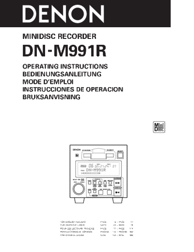DENON  DN-M991R  DENON MD Recorder MD Recorder Denon - DN-M991R  DN-M991R.pdf
