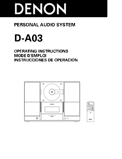 DENON  D-A03  DENON Personal Audio System Personal Audio System Denon - D-A03  D-A03.pdf