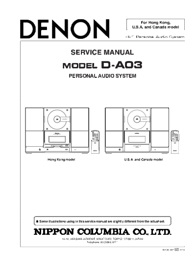 DENON   D-A03  DENON Personal Audio System Personal Audio System Denon - D-A03   D-A03.PDF