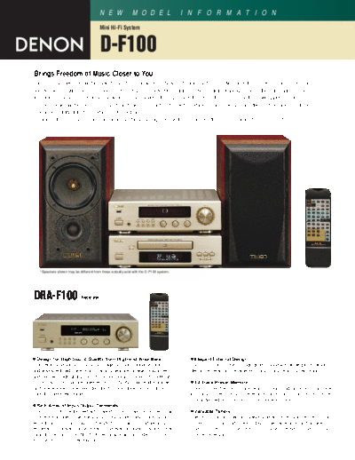 DENON  D-F100  DENON Personal Audio System Personal Audio System Denon - D-F100  D-F100.pdf