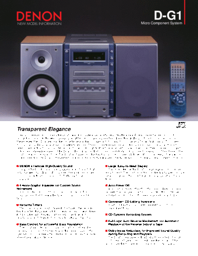 DENON  D-G1  DENON Personal Audio System Personal Audio System Denon - D-G1  D-G1.pdf
