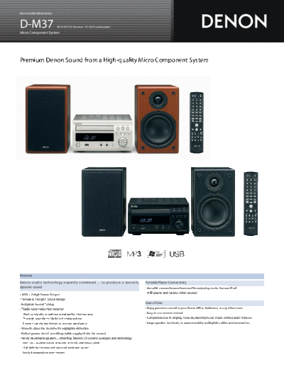 DENON  D-M37  DENON Personal Audio System Personal Audio System Denon - D-M37  D-M37.pdf