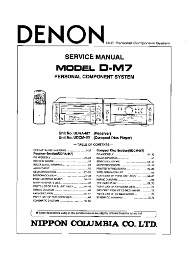 DENON  D-M7  DENON Personal Audio System Personal Audio System Denon - D-M7  D-M7.PDF
