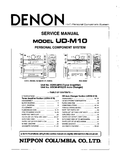 DENON  UD-M10  DENON Personal Component System Personal Component System Denon - UD-M10  UD-M10.PDF