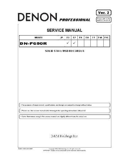 DENON  DN-F650R  DENON Professional Solid State Records Professional Solid State Records Denon - DN-F650R  DN-F650R.PDF