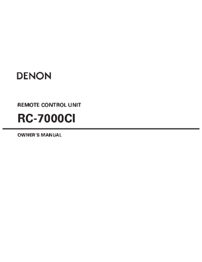 DENON  RC-7000CI  DENON Remote Control Unit Remote Control Unit Denon - RC-7000CI  RC-7000CI.pdf