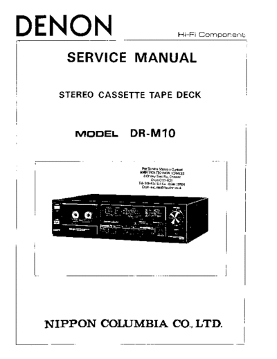 DENON  DR-M10  DENON Stereo Cassette Tape Deck Stereo Cassette Tape Deck Denon - DR-M10  DR-M10.PDF