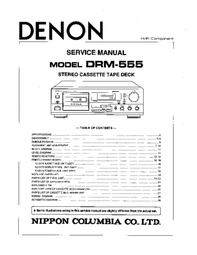 DENON  DRM-555  DENON Stereo Cassette Tape Deck Stereo Cassette Tape Deck Denon - DRM-555  DRM-555.PDF
