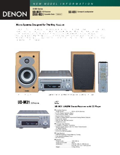 DENON   DRR-M31  DENON Stereo Cassette Tape Deck Stereo Cassette Tape Deck Denon - DRR-M31   DRR-M31.pdf