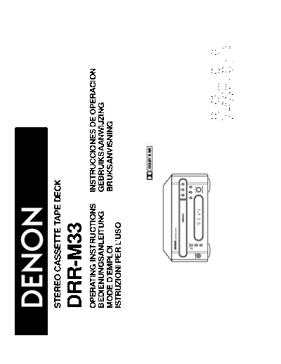 DENON  DRR-M33  DENON Stereo Cassette Tape Deck Stereo Cassette Tape Deck Denon - DRR-M33  DRR-M33.pdf