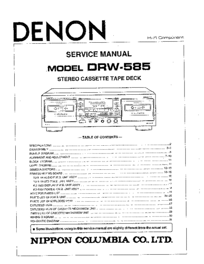 DENON  DRW-585  DENON Stereo Cassette Tape Deck Stereo Cassette Tape Deck Denon - DRW-585  DRW-585.PDF