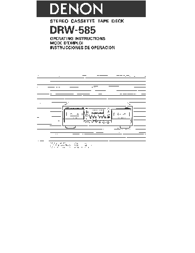 DENON  DRW-585  DENON Stereo Cassette Tape Deck Stereo Cassette Tape Deck Denon - DRW-585  DRW-585.pdf