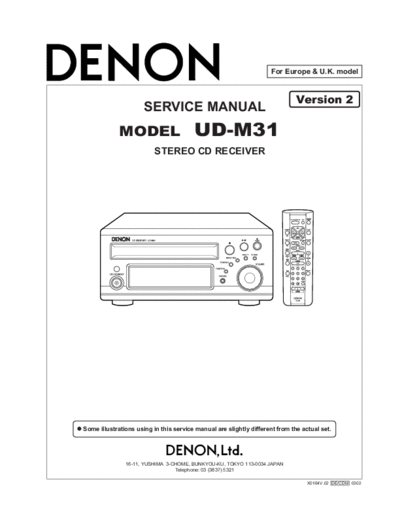 DENON  UD-M31  DENON Stereo CD Receiver Stereo CD Receiver Denon - UD-M31  UD-M31.PDF