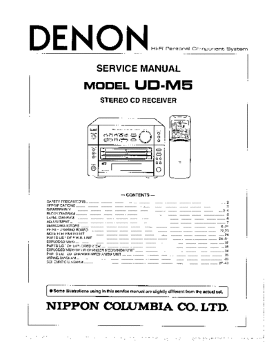 DENON Схема UD-M5  DENON Stereo CD Receiver Stereo CD Receiver Denon - UD-M5 Схема UD-M5.PDF