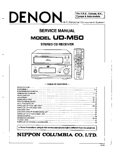 DENON  UD-M50  DENON Stereo CD Receiver Stereo CD Receiver Denon - UD-M50  UD-M50.PDF
