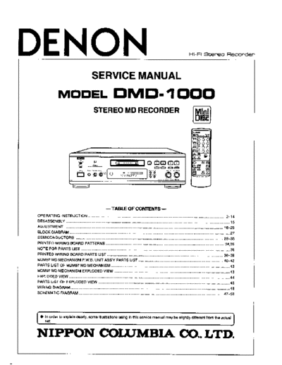DENON  DMD-1000  DENON Stereo MD Recorder Stereo MD Recorder Denon - DMD-1000  DMD-1000.PDF