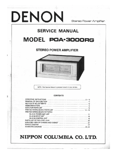 DENON  POA-3000RG  DENON Stereo Power Amplifier Stereo Power Amplifier Denon - POA-3000RG  POA-3000RG.PDF