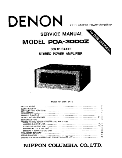 DENON  2 POA-3000Z  DENON Stereo Power Amplifier Stereo Power Amplifier Denon - POA-3000Z  2 POA-3000Z.PDF