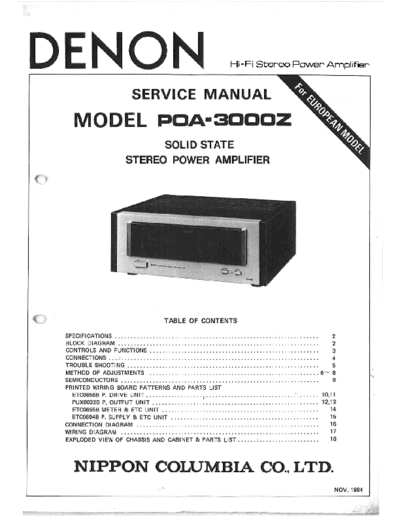 DENON  POA-3000Z  DENON Stereo Power Amplifier Stereo Power Amplifier Denon - POA-3000Z  POA-3000Z.PDF