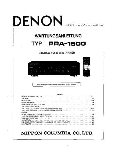 DENON  2 PRA-1500  DENON Stereo Pre Amplifier Stereo Pre Amplifier Denon - PRA-1500  2 PRA-1500.PDF