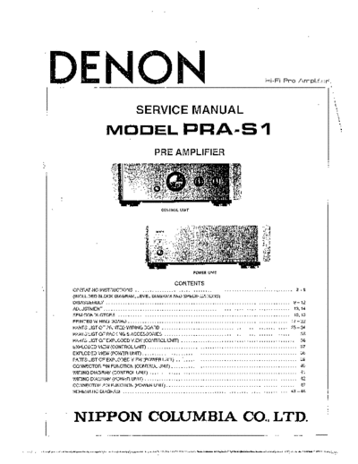 DENON  PRA-S1  DENON Stereo Pre Amplifier Stereo Pre Amplifier Denon - PRA-S1  PRA-S1.PDF