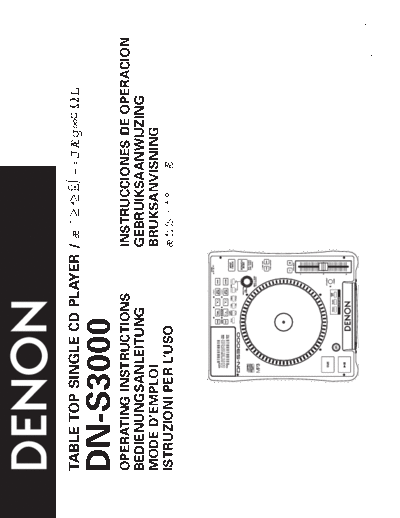 DENON  DN-S3000  DENON Table Top Single CD Player Table Top Single CD Player Denon - DN-S3000  DN-S3000.pdf