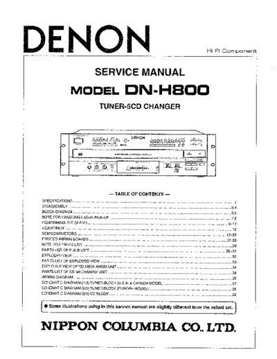 DENON  DN-H800  DENON Tuner-5CD Changer Tuner-5CD Changer Denon - DN-H800  DN-H800.PDF