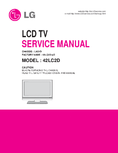 LG 42LC2D LCD TV Service Manual  LG LCD LG_42LC2D_LCD_TV_Service_Manual.zip