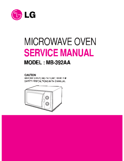 LG MB-392AA SVC  LG Microwave Oven mb-390a MB-392AA_SVC.pdf