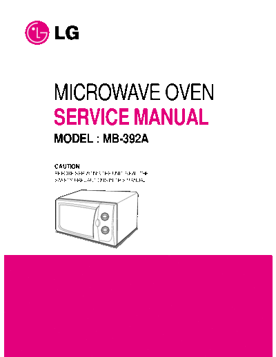 LG MB-392A SVC  LG Microwave Oven mb-392A MB-392A_SVC.pdf