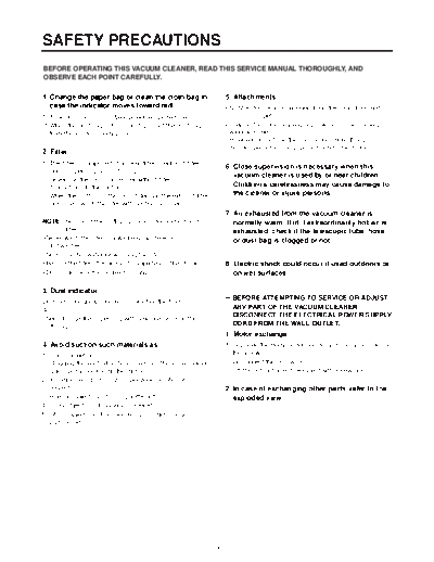 LG SAFETY PRECAUTIONS  LG Vacuum Cleaner V-3310T SAFETY_PRECAUTIONS.pdf