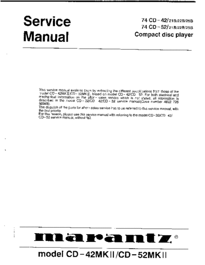 Marantz CD-42MKII & 52MKII  Marantz CD CD-42MKII & 52MKII CD-42MKII & 52MKII.pdf