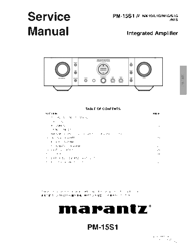 Marantz PM-15S1  Marantz PM PM-15S1 PM-15S1.PDF