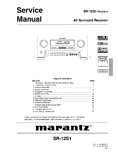 Marantz SR-12S1  Marantz SR SR-12S1 SR-12S1.pdf