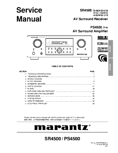 Marantz SR-4500  Marantz SR SR-4500 SR-4500.pdf