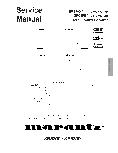 Marantz SR-5300 & 6300  Marantz SR SR-5300 & 6300 SR-5300 & 6300.pdf
