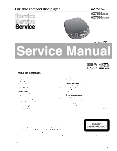 Philips AZ7562 AZ7565 AZ7566  Philips CD DVD AZ7562_AZ7565_AZ7566.rar