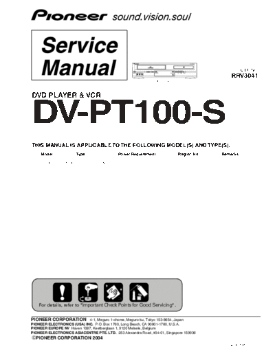 Pioneer DV-PT100-S DVD Player&VCR  Pioneer DV DV-PT100S Pioneer DV-PT100-S DVD Player&VCR.pdf