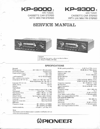 Pioneer KP-9000, KP-9300  Pioneer KP KP-9000 & KP-9300 PIONEER KP-9000, KP-9300.pdf