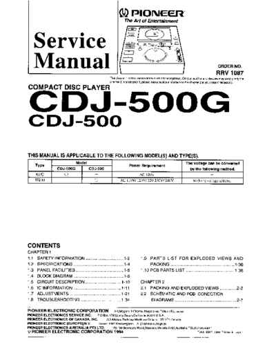 Pioneer CDJ-500-G-RRV1087.part1  Pioneer Audio CDJ-500 CDJ-500-G-RRV1087.part1.rar