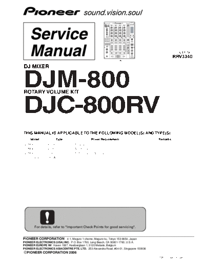 Pioneer RRV3340 DJM-800  Pioneer Audio DJM-800 RRV3340_DJM-800.rar