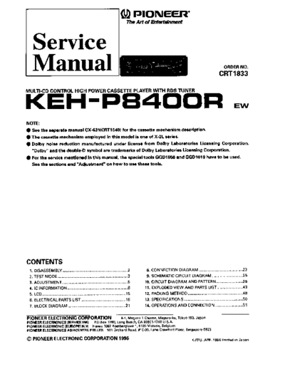 Pioneer KEH-P8400R  Pioneer Car Audio KEH-P8400R.rar