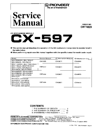 Pioneer CX-597-CRT1829  Pioneer Car Audio DEH-534R-535R-635R-CRT2020 CX-597-CRT1829.rar