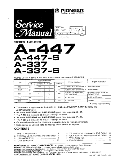 Pioneer A-337, A-337-S, A-447, A-447-S (1)  Pioneer A A-337 & A-337-S & A-447 & A-447-S PIONEER A-337, A-337-S, A-447, A-447-S (1).pdf