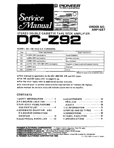 Pioneer DC-Z92  Pioneer DC DC-Z92 Pioneer DC-Z92.pdf