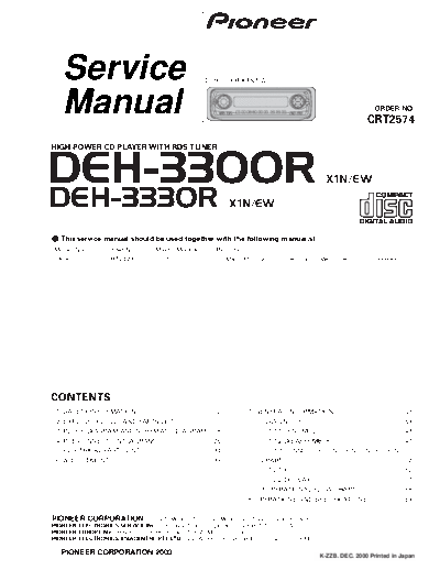 Pioneer DEH-3300R,3330R  Pioneer DEH DEH-3300R & 3330R Pioneer_DEH-3300R,3330R.pdf