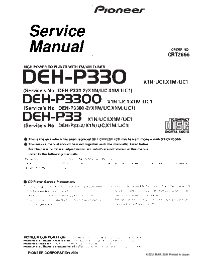 Pioneer DEH-P330,P3300,P33  Pioneer DEH DEH-P330 & P3300 & P33 Pioneer_DEH-P330,P3300,P33.pdf